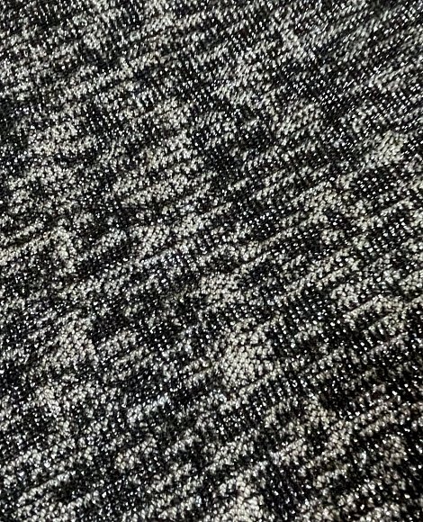 Трикотаж тонкая вязка серебро черный